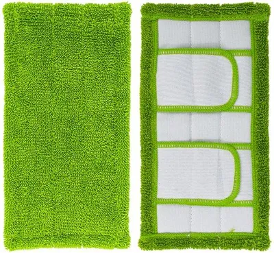 Image de Jeu de brosses pour balai à franges, 2 vertes + 2 bleues
