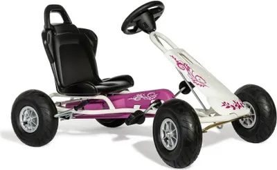 Obrázok produktu pre Ferbedo Go Kart Air Runner Gokart Kart weiß/pink mit Soundlenkrad Luftbereifung