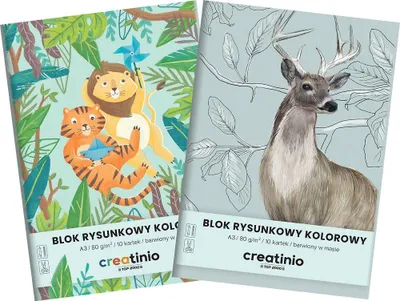 Zdjęcie produktu dla Blok Rysunkowy Creatinio A3 Top-2000 – Kolorowe kartki dla kreatywnych dusz! 10 wyjątkowych arkuszy do twórczych projektów artystycznych.