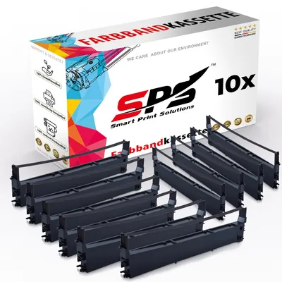 Produktbild von 10x Kompatibel Epson LQ-350 C13S015633 Farbbänder Schwarz für Epson LQ300 Plus II