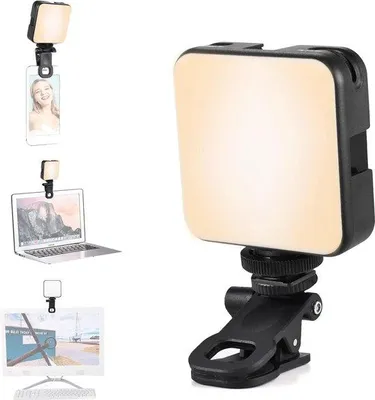Obrázok produktu pre Profesionálne mini videoosvetlenie pre iPhone a iPad – s nastaviteľnou intenzitou 2500 K – 6500 K – fotografická lampa s klipom