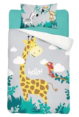 Obrázok produktu pre DETEXPOL Obliečky do postieľky Džungla grey Bavlna, 100/135, 40/60 cm