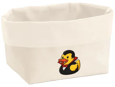 Produktbild von Huuraa Organizer Quietscheente Vampir Gummiente Blutsauger 8 Liter Large Canvas Baumwolle Utensilo Geschenkidee