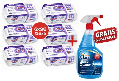 Obrázek produktu pro Bingo Levandule 6x96 kusů čisticích ubrousků + čistič na sklo