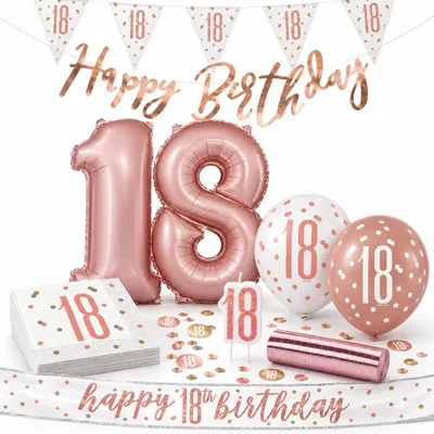 Produktbild von 18. Geburtstag Deko roségold Party Dekoration Set Frau