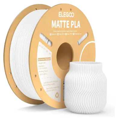 Obrázek produktu pro ELEGOO PLA MATTE -1.75mm-1KG-Cardboard Spool-Matte White