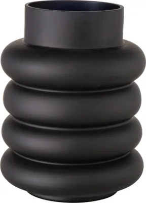 Produktbild von BOLTZE Vase Ribbo (Farbe Schwarz, aus Glas, Matt, Höhe 20 cm, Ø 15 cm, Rund)