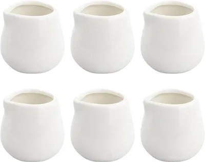 Produktbild von Keramik-Gläser für Milch - 6 Stück - Weiß - 100 ml