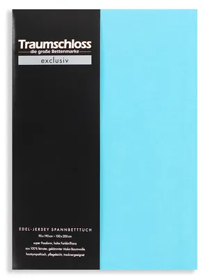 Produktbild von Traumschloss Exclusiv Edel-Jersey Spannbettlaken 180-200 x 200 cm türkis 150g/m², 100% gekämmte Mako Baumwolle