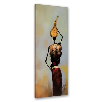 Produktbild von Leinwandbild Frau aus Afrika 40x120 Feeby Grau bild für die wand bereit zum aufhängen