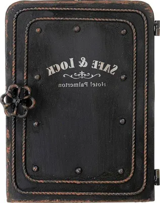 Produktbild von Famanu Schlüsselbox schwarz mit 6 Haken - 31 x 24 x 13 cm