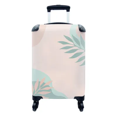 Produktbild von MuchoWow® Koffer Handgepäck Trolley Rollkoffer Kleine Reisekoffer mit 4 Rollen - Sommer - Blätter - Pastell - Cabin Size < 55x40x23 cm & 55x40x20 cm - Fotokoffer - Kabinenkoffer - Boardgepäck - Reise-Box - Reisekoffer - Reisegepäck - Koffer mit Bild - Trolley für Kinder
