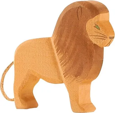Produktbild von Ostheimer Holzfigur Löwe, handgefertigtes Holzspielzeug, 12 cm hoch, ab 3 Jahren