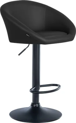 Produktbild von CLP Barhocker Davie Kunstleder höhenverstellbar und drehbar | Farbe schwarz Material Gestell Metall matt schwarz