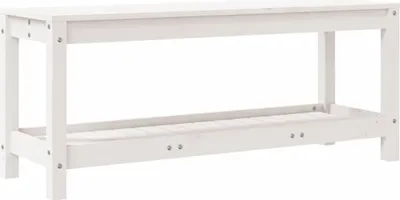 Obrázek produktu pro vidaXL Zahradní lavice bílá 108x35x45 cm z masivního borovicového dřeva