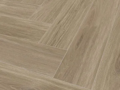 Produktbild von Falquon | 1,75 m² | Braun 6 mm SPC Vinylboden Herringbone Fischgrät Eiche York, Rigid Klickboden wasserresistent für Feuchträume, mit Trittschalldämmung, 0,55 mm Nutzschicht, Nutzungsklasse 34