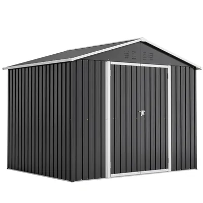Produktbild von GIHAUVIA Abri de jardin métallique 180 × 229 × 191 cm Anthrazit Abri de jardin fondations incluses avec fentes d'aération
