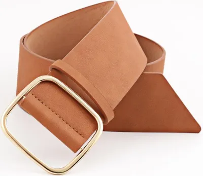 Zdjęcie produktu dla Szeroki pasek Merry Brązowy/Złoty - Elegancja i Styl KP12526