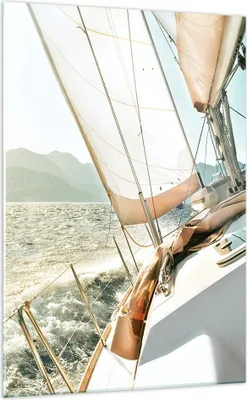 Produktbild von Bilder auf glas - Einteilig - Yacht Segeln So - 70x100cm - Glasbilder - Wandbilder - Bilder - zum Aufhängen bereit - Wanddekoration aus Glas - Glas Bilder - Wandbild auf Glas - GPA70x100-4847