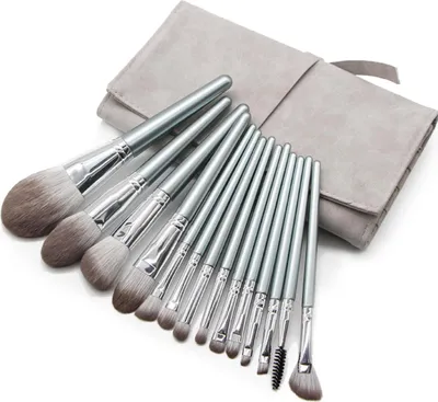 Produktbild von 14-teiliges Make-up-Pinselset mit Aufbewahrungstasche, komplettes Set mit weichen Lidschatten- und losen Puder-Schönheitswerkzeugen