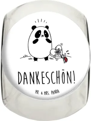 Produktbild von Mr. & Mrs. Panda Bonboniere Panda Dankeschön L 870ml - Weiß - Geschenk, Vorratsdose Glas, Vorratsbehälter, Süßigkeiten, glasbehälter, Kaffeedose