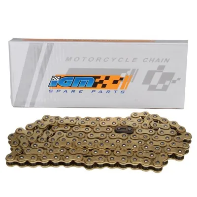 Obrázek produktu pro Motocyklový řetěz 122 článků, zesílený 415H (1/2 x 3/16 x 7,75), zlatá barva