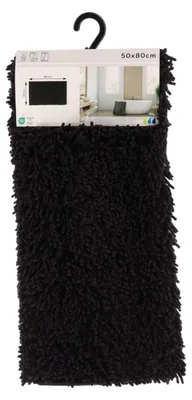 Produktbild von Tendance Badvorleger aus Mikrofaser - Hochflor - schwarz - 50 x 80 cm