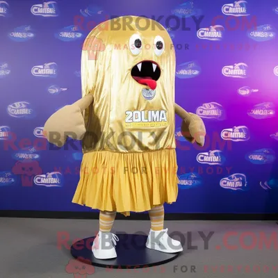Obrázok produktu pre Kostýmová postava maskota spoločnosti REDBROKOLY, zlatá medúza v kraťasoch