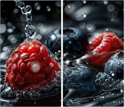 Produktbild von Spritzschutz Herdabdeckplatte Schneidebrett aus Glas Früchte im Wasser 2-Teilig (60x52cm)