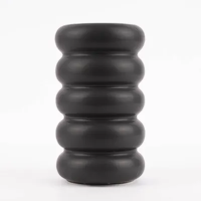 Produktbild von Vase abstrakt Wellen Keramik anthrazit 12x20,5cm