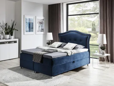 Produktbild von Stoff Boxspringbett Textil Design Doppel Hotel Modern Bett Schlafzimmer Betten