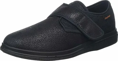Produktbild von Fischer Markenschuhe Klett-Hausschuh Schwarz Damen Hausschuh in Schwarz, Größe 38