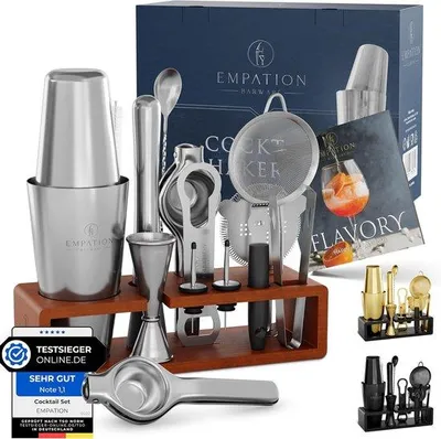 Produktbild von Boston Cocktail Shaker Set aus Edelstahl mit Rezeptenbuch - 825 ml