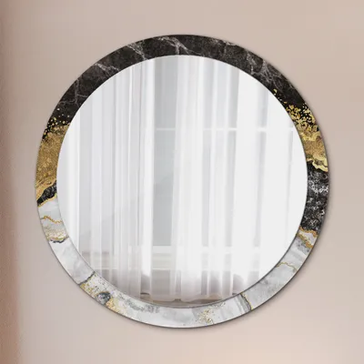 Produktbild von Ø100cm Modern Spiegel - Wandspiegel Wandmontage- Schlafzimmer - marmor und gold