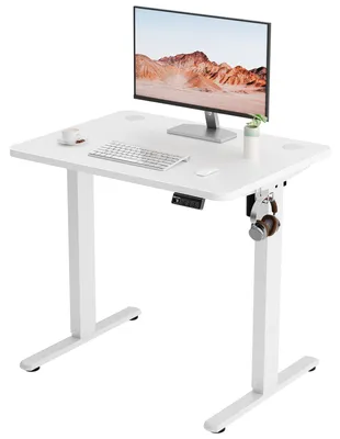 Elektrischer Steh-Sitz-Schreibtisch 80x60 cm, weiß, höhenverstellbar