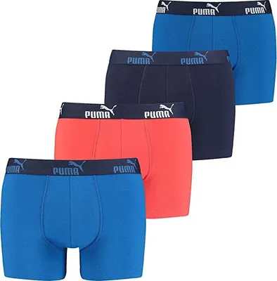 Produktbild von Puma Herren Boxershorts in 4er Pack - 100001156 Red/Blue Combo, Farbe:Red/Blue Combo, Textil:S
