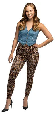 Produktbild von Boland - Leoparden Leggings für Damen, elastische Stretch Hose mit Animal Print für Faschingskostüme, Karneval, Festival und Mottoparty