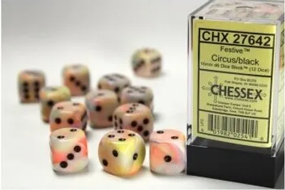 Immagine prodotto di Chessex - Würfelset nero Circus (12 pezzi)