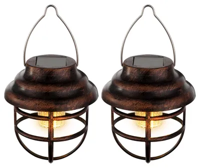 Produktbild von LED Solar Hängeleuchte, rostfarben, H 14 cm