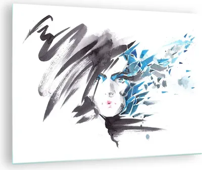 Produktbild von Bilder auf glas - Frau Gesicht Illustration Make-up - 70x50cm - Glasbilder - Wandbilder - Kunstdruck - zum Aufhängen bereit - Wanddekoration aus Glas - Glas Bilder - Wandbild auf Glas - GAA70x50-3020
