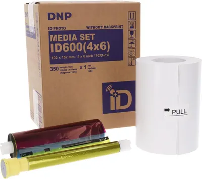 Produktbild von DNP ID 600 Media Kit 10x15 cm 350 Blatt Backprint