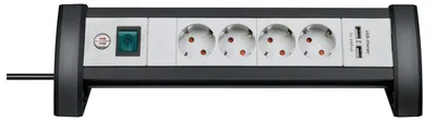 Produktbild von Brennenstuhl 1156250534, 1,8 m, Typ F, IP20, Schwarz, Weiß, 4 AC-Ausgänge, 3,1 A