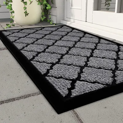 Obrázek produktu pro Podlahová rohož 60 x 90 cm, pro použití v zahradě, šedá barva, odolná vůči povětrnostním vlivům