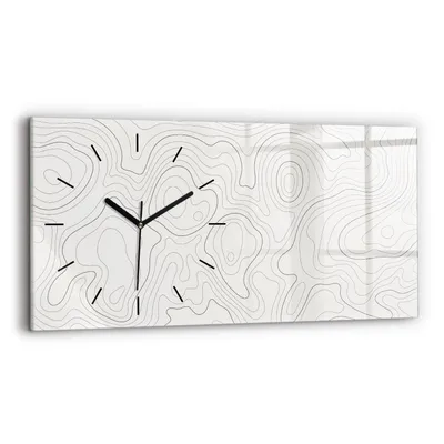 Obrázok produktu pre Wallfluent Hodiny - Obdĺžnikové Sklenené Nástenné Hodiny - Tichý Quartz Strojček - Nástenná Dekorácia Spálňa Kuchyň - Čierna Ruky - 60x30 cm - Abstrakcia