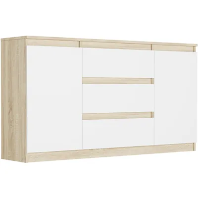 Obrázok produktu pre Komoda 140 cm so zásuvkami a dvierkami FRAMIRE R-140-S3 mix sonoma