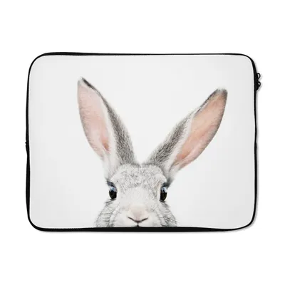 Produktbild von MuchoWow® Laptop Hülle 17 Zoll Laptoptasche Kaninchen - Tiere - Natur - Weiß - Zipper - Schutzabdeckung