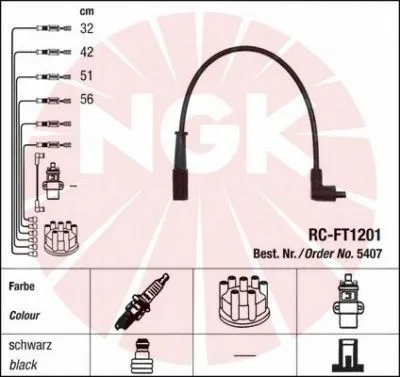 Produktbild von NGK 5407 Zündkabelsatz Zündleitungssatz