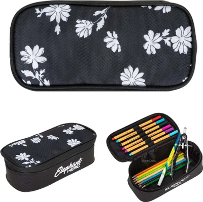 Produktbild von Mäppchen Box Large Elephant Hero Signature Federtasche Federmäppchen Pennal pencil case Blumen 12840 Black Flower
