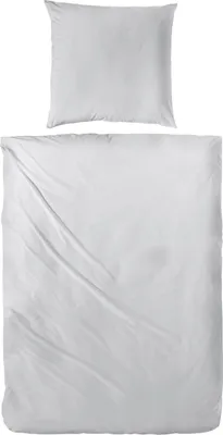 Produktbild von Hahn Haustextilien Perkal Bettwäsche grau uni Größe 220x240 cm