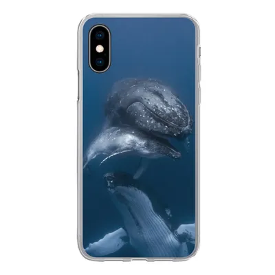 Produktbild von MuchoWow® Handyhülle Schutzhülle Hülle für iPhone X Wale - Meer - Familie Silikon Softcase Handy Hülle - Handyhülle